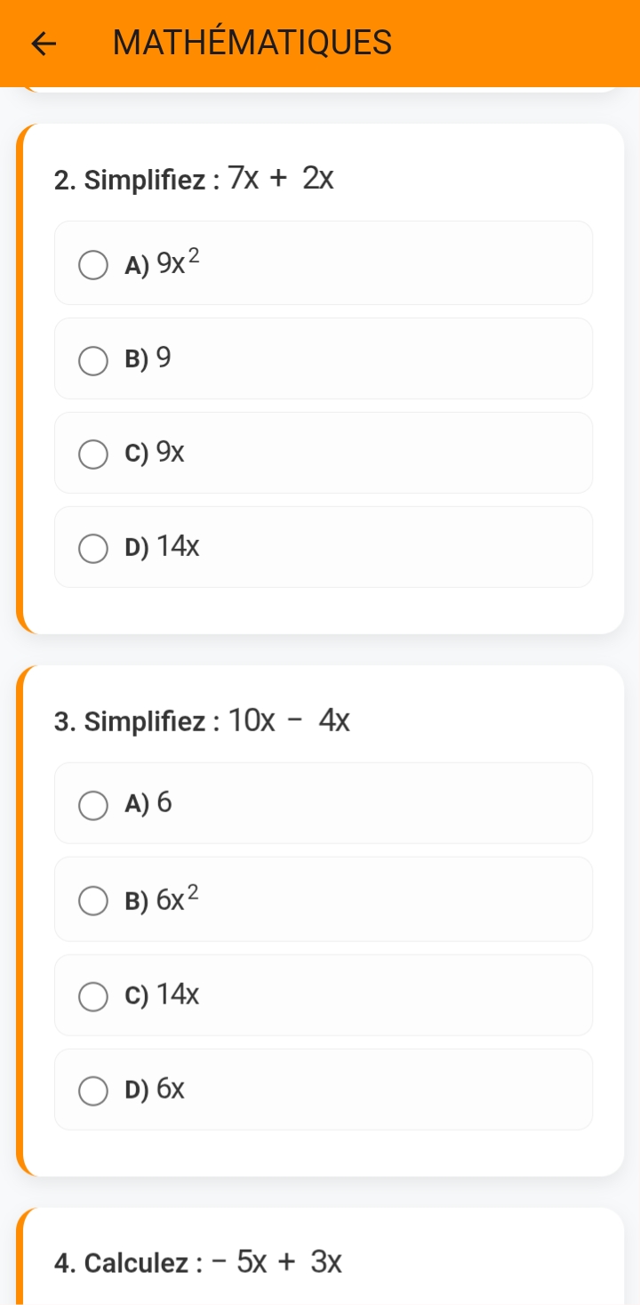 Exercices Maths et Physique-Chimie